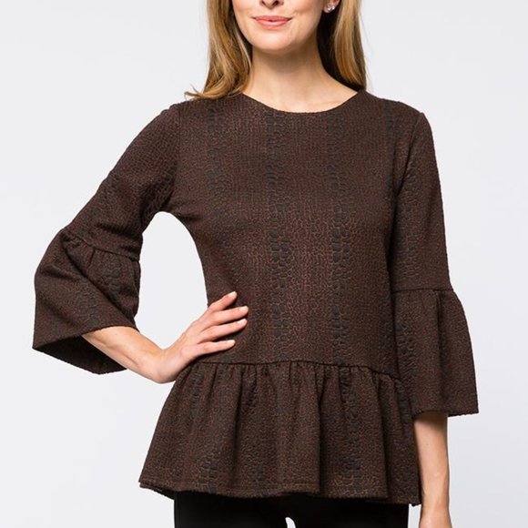 snakeskin peplum top